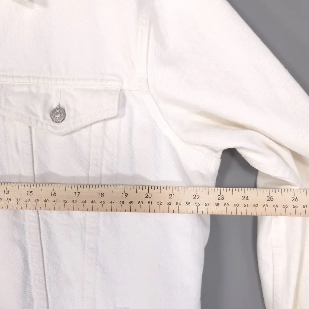 LEVIS Mens‎ Classic Denim Jacket XL Cream 100% Cotton Button Front 72334-0292
